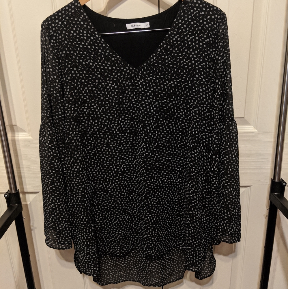 Black Reitmans blouse with bell sleeve